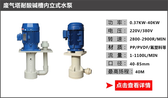 废气塔耐酸碱槽内立式水泵