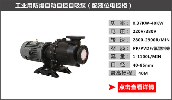 工业用防爆自动自控自吸泵（配液位电控柜）