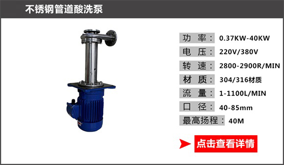 不锈钢管道酸洗泵
